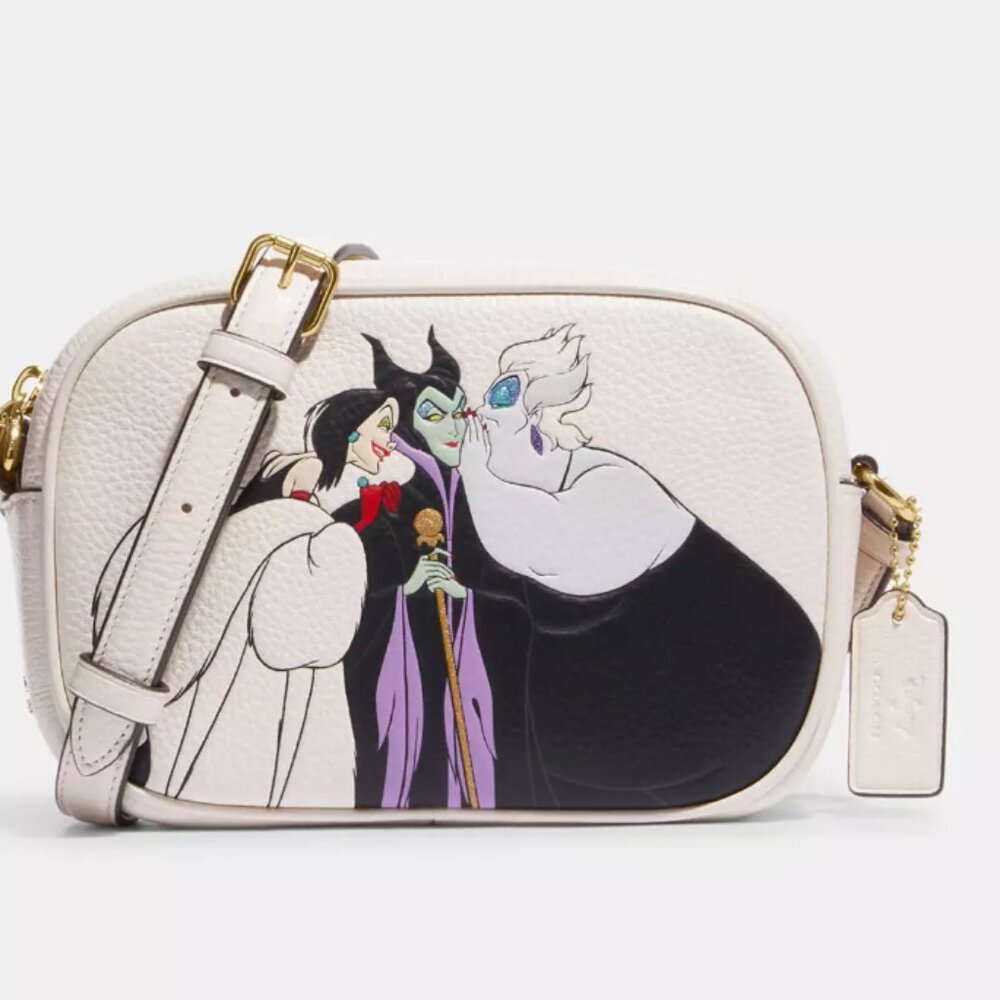 π₯SOLDπ₯ Disney X Coach Mini Jamie Camera Bag Villain CRUELLA URSULA MALEFICENT - Picture 1 of 6